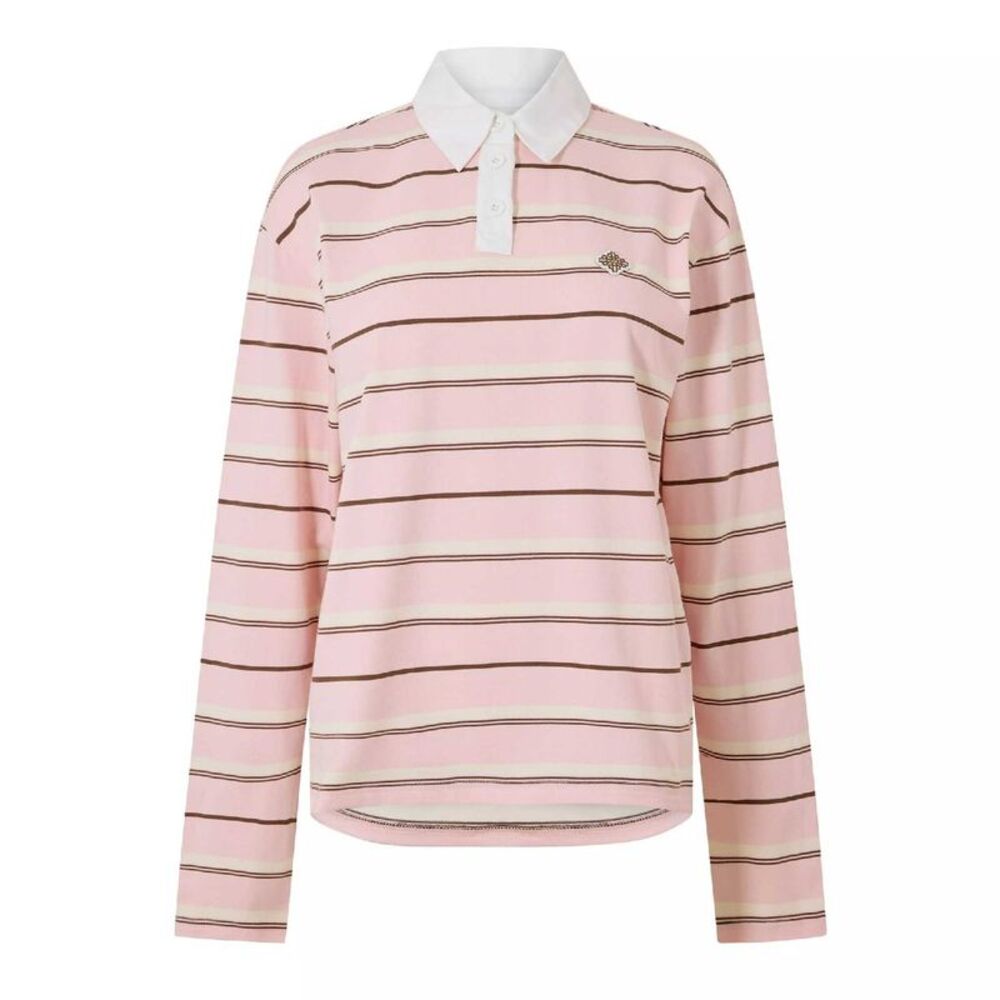 Couture Club Womens/Ladies Embroidered Logo Rugby Shirt / Pink